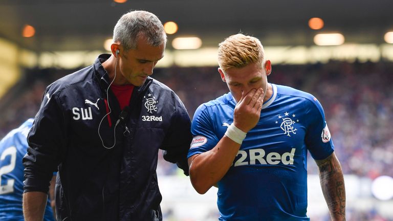 Martyn Waghorn picked up the hamstring injury in Rangers' draw with Hamilton 