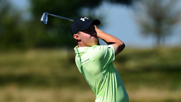 PRAGUE, CZECH REPUBLIC - AUGUST 19: Matthew Fitzpatrick of England takes his second shot on the 18th hole during day two of the D+D REAL Czech Masters at A