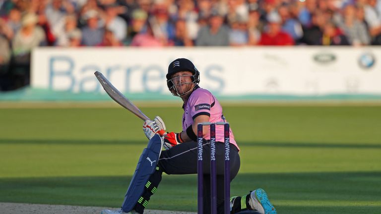 Brendan McCullum in action for Middlesex in the T20 Blast in June