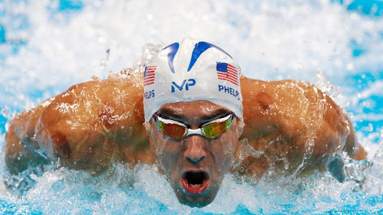 RIO DE JANEIRO, BRAZIL - AUGUST 11:  Michael Phelps of the United States competes Men's 100m Butterfly heat on Day 6 of the Rio 2016 Olympic Games at the O