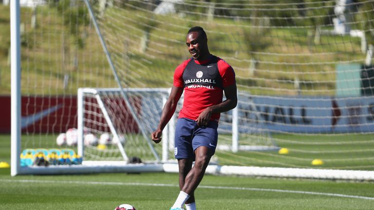 Michail Antonio during an England training session on Tuesday