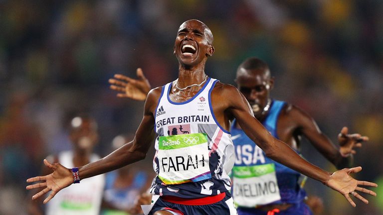 Mo Farah won both the 5,000m and 10,000m for the second Games in a row