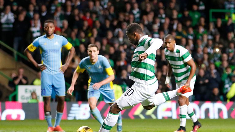 Celtic's Moussa Dembele scores his side's second goal from a penalty