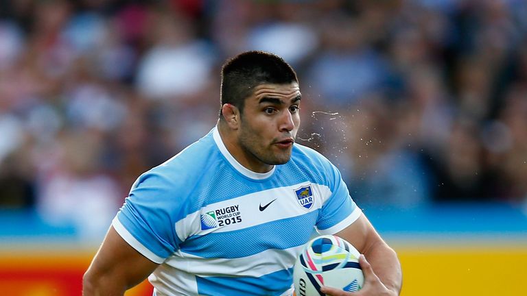 Nahuel Tetaz Chaparro of Argentina in action during the 2015 Rugby World Cup Pool C match between Argentina and Georgia