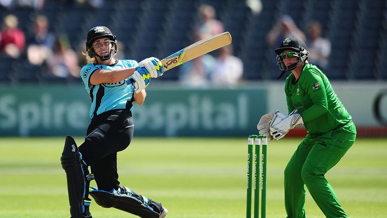 BRISTOL, UNITED KINGDOM - AUGUST 07: Natalie Sciver of Surrey Stars bats during the Womens Kia Super League match between Western Storm and Surrey Stars at