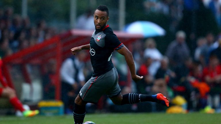 OLDENZAAL, NETHERLANDS - JULY 27:  Nathan Redmond of Southampton runs with the ball  during the friendly match between Twente Enschede and FC Southampton a