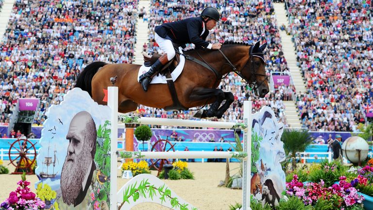 LONDON, ENGLAND - AUGUST 06: Nick Skelton riding Big Star competes in the 3rd Qualifier of Individual Jumping on Day 10 of the London 2012 Olympic Games at