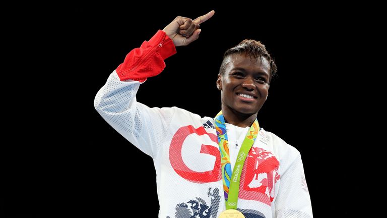 Great Britain's Nicola Adams with her gold medal 