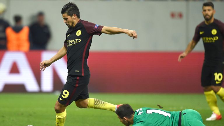 Nolito scores Manchester City's third goal of the game