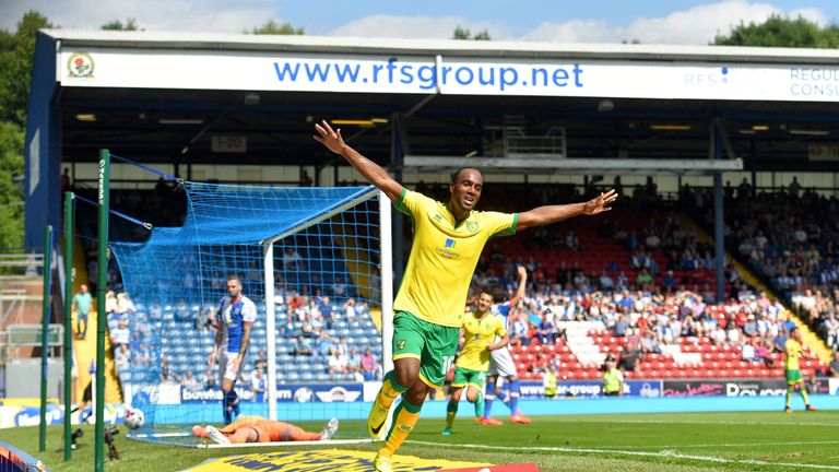 Norwich City's Cameron Jerome celebrates scoring his side's third goal