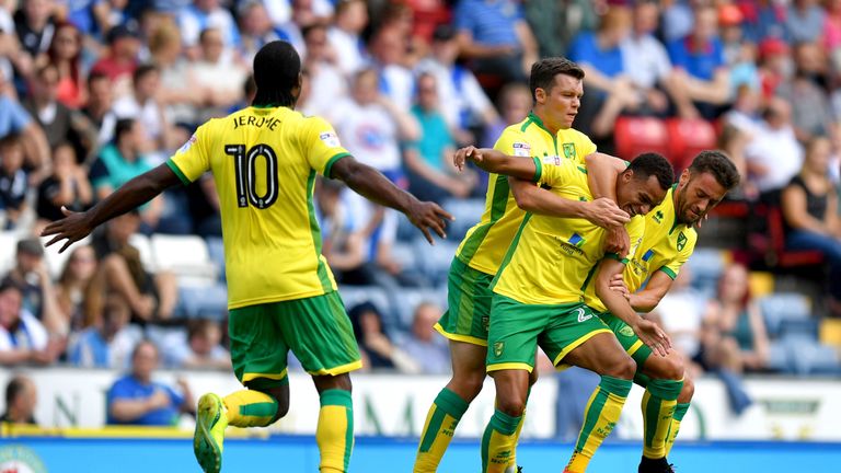 Norwich City's Jacob Murphy celebrates 