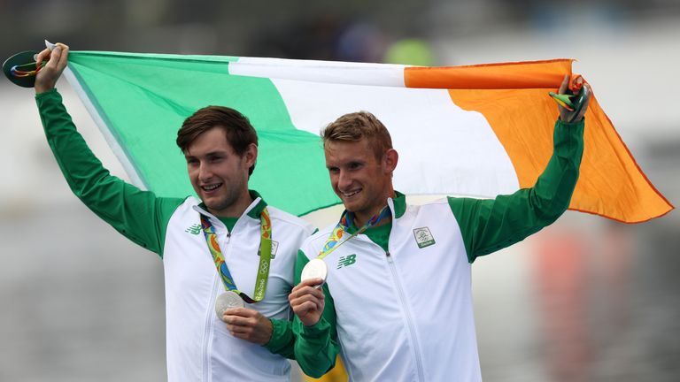 Paul O'Donovan (L) and Gary O'Donovan (R)  won Ireland's first medal of the Rio Games 
