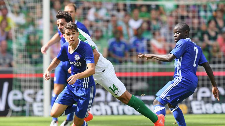 Oscar in action during Chelsea's pre-season friendly against Werder Bremen