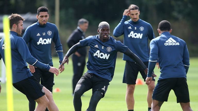 Paul Pogba at first team training