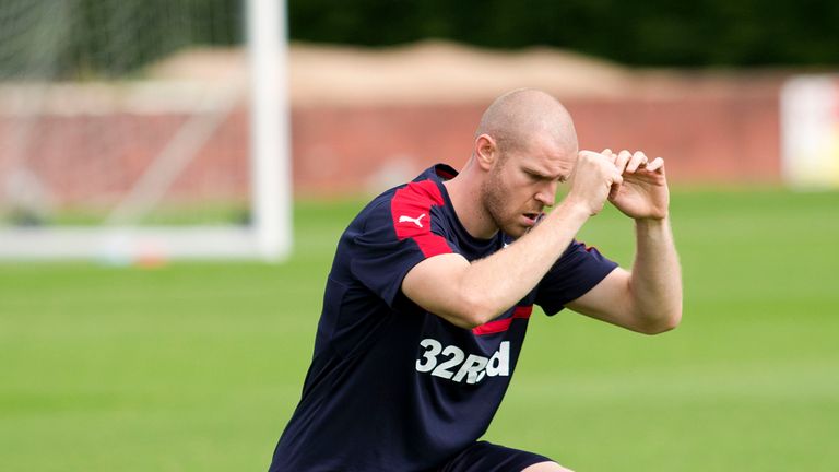 Philippe Senderos training with Rangers this month