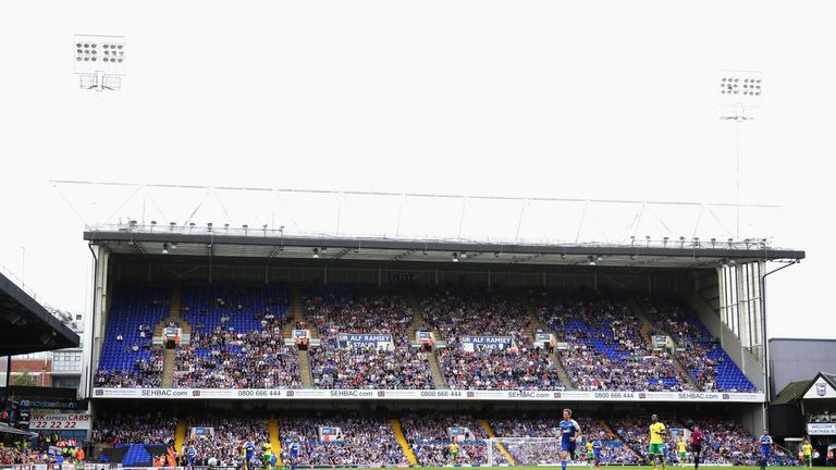 IPSWICH, ENGLAND - AUGUST 21: Empty seats are seen in the Sir Alf Ramsey stand during the Sky Bet Championship match between Ipswich Town and Norwich City 
