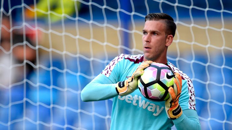 Adrian warms up prior to kick-off