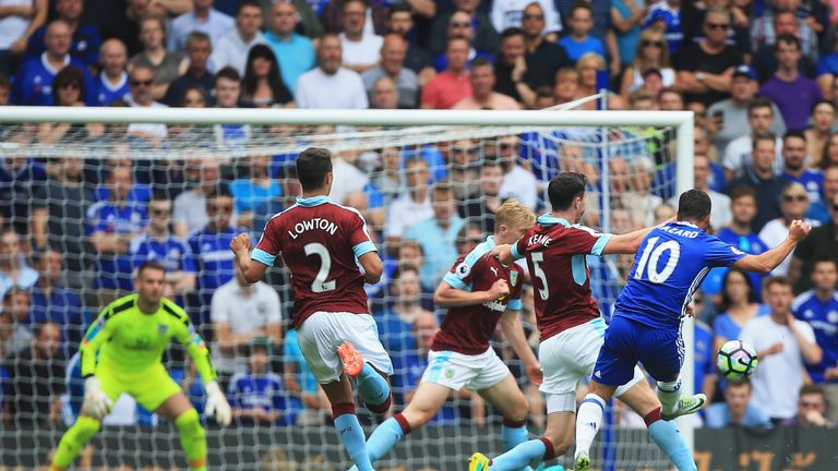 Eden Hazard scores the opening goal of the game