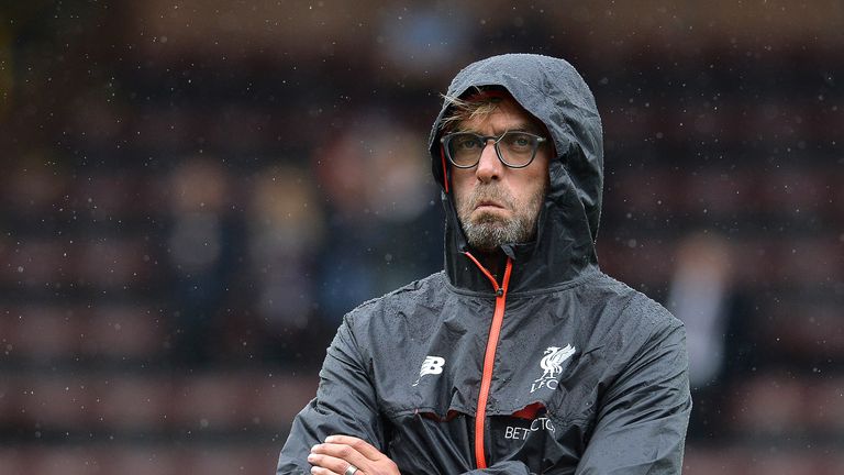 Jurgen Klopp looks on during the Premier League match at Turf Moor