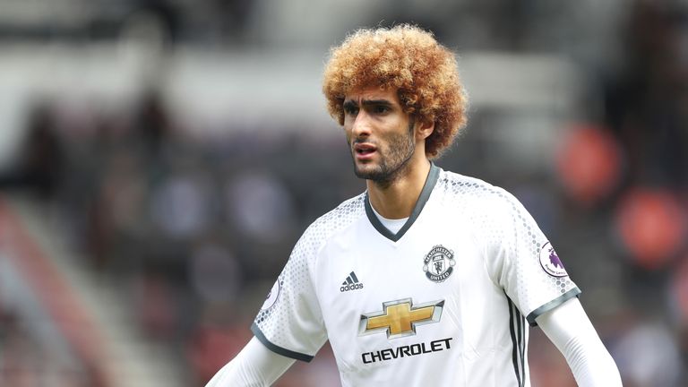 Marouane Fellaini in action during the Premier League match between against Bournemouth
