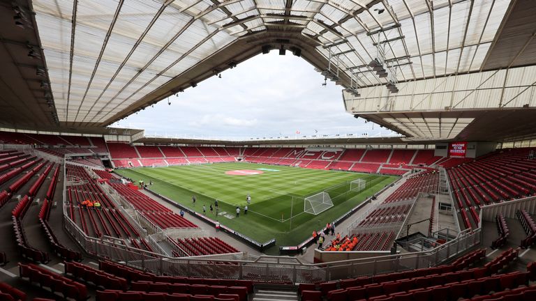 General View from inside the Riverside Stadium during the Premier League match between Middlesbrough and Stoke
