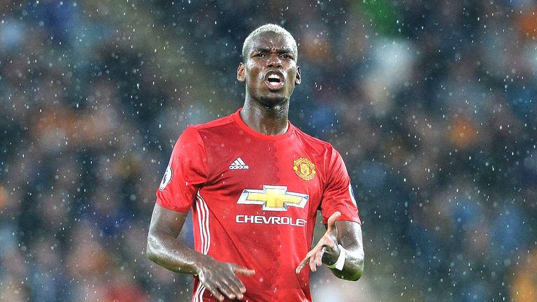 Paul Pogba in action for Manchester United at the KCOM Stadium