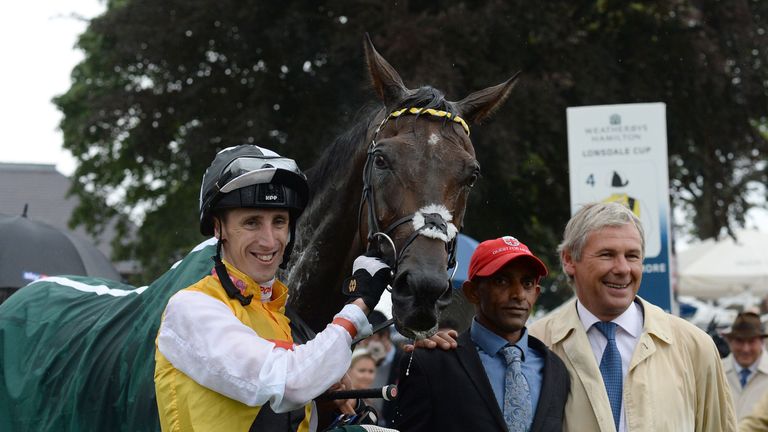 Quest For More and George Baker after winning the Weatherbys Hamilton Lonsdale Cup