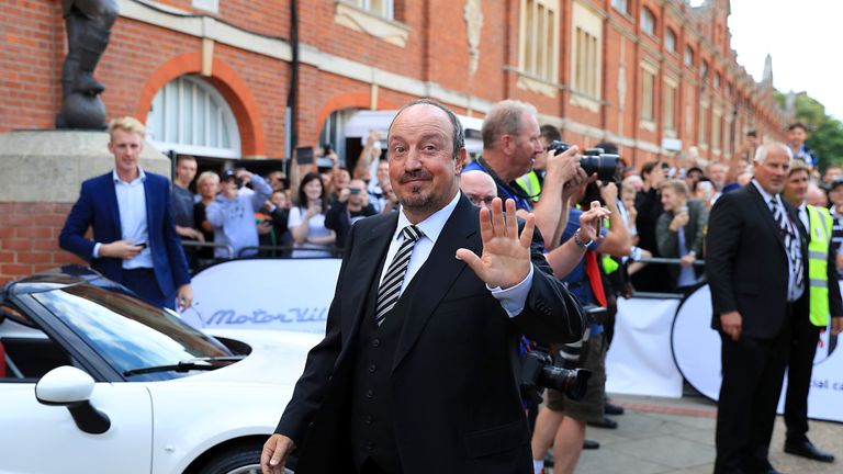Newcastle United Manager Rafael Benitez arriving at the Sky Bet Championship match at Craven Cottage, London.