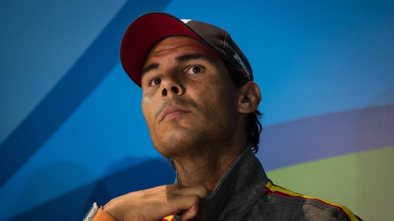 Tennis player Rafael Nadal of Spain's Olympic team attends a press conference at the athletes' village ahead of the Rio 2016 Olympic Games in Rio de Janeir