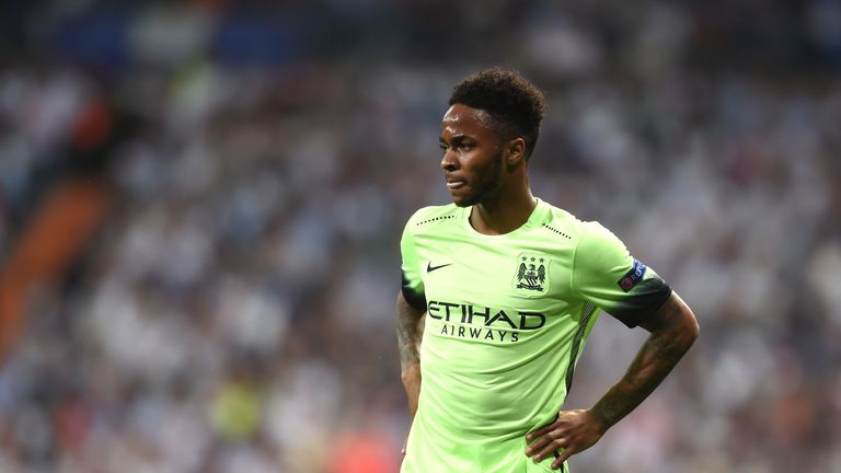 MADRID, ENGLAND - MAY 04:  Raheem Sterling of Manchester City looks on during the UEFA Champions League semi final, second leg match between Real Madrid an