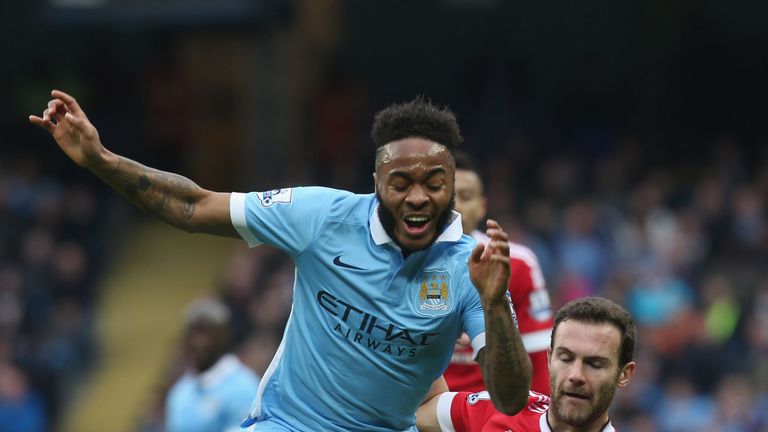 Raheem Sterling in action against Manchester United 