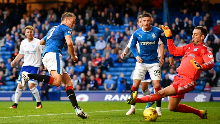 Rangers defender Clint Hill doubles his side's lead
