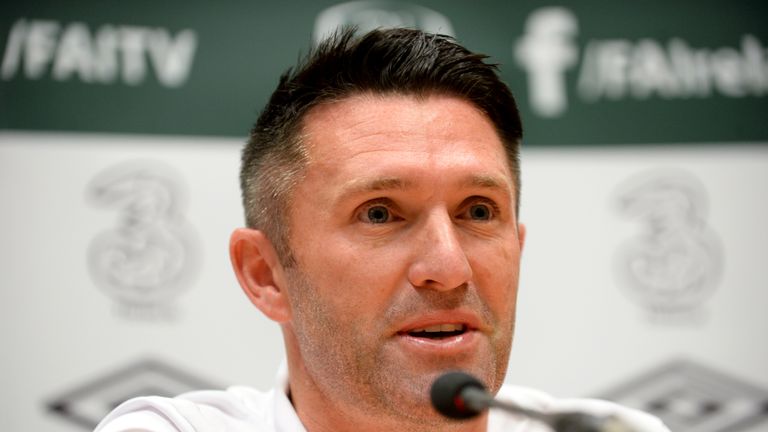 Republic of Ireland's Robbie Keane during the press conference at the National Sports Campus, Dublin.