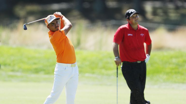 Rickie Fowler and Patrick Reedduring the final round of The Barclays in the PGA Tour 
