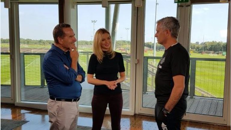 Jeff Stelling and Rachel Riley met Jose Mourinho