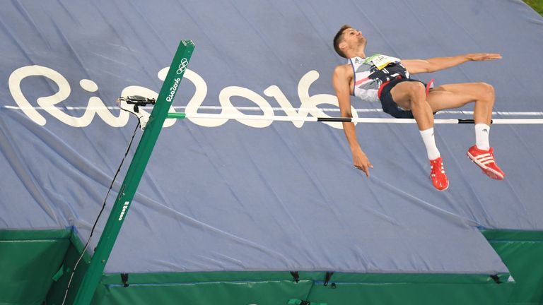 Britain's Robbie Grabarz competes in the Men's High Jump Qualifying Round at the Rio 2016 Olympic Games