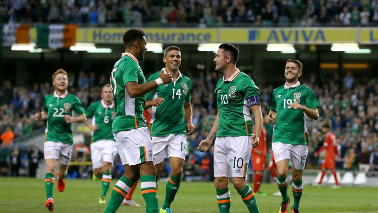 Robbie Keane celebrates his goal for the Republic of Ireland