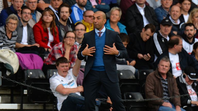 Aston Villa's Manager Roberto Di Matteo on the touch line during the Sky Bet Championship match at the iPro Stadium, Derby.