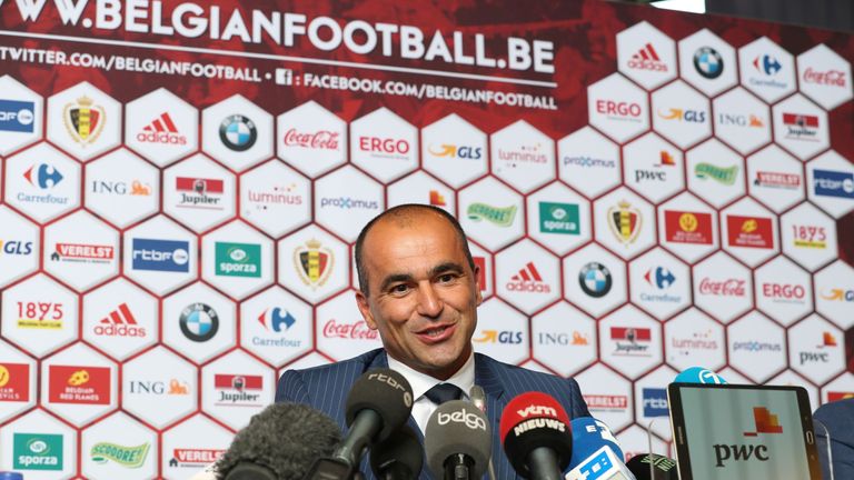 Roberto Martinez gives a press conference as he is unveiled as Belgium's new head coach