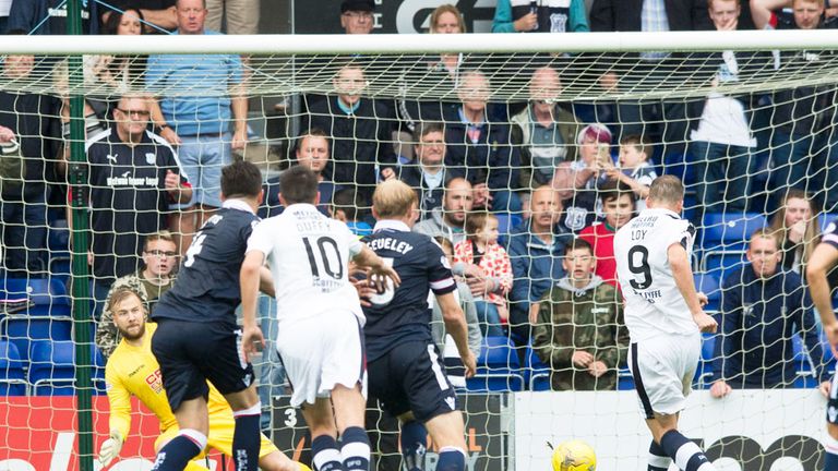 Rory Loy scores with his penalty in Dundee's 3-1 victory