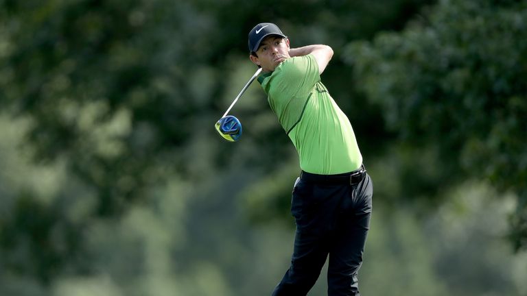 Rory McIlroy during the first round of The Barclays