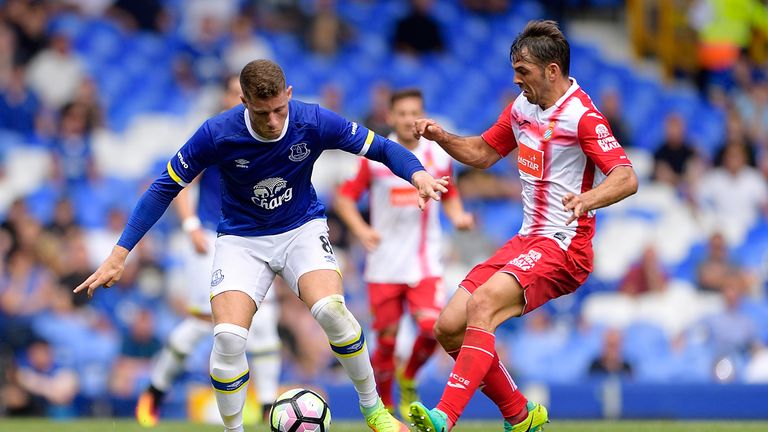 Ross Barkley of Everton in action during a pre-season match against Espanyol at Goodison Park 