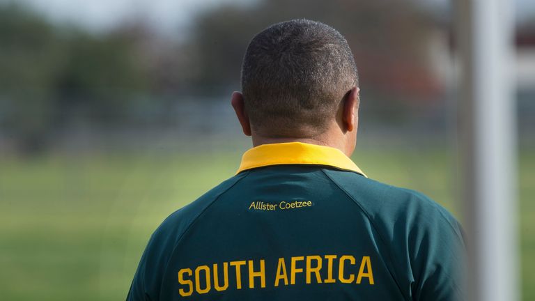  Allister Coetzee leads the Springbok's  training 