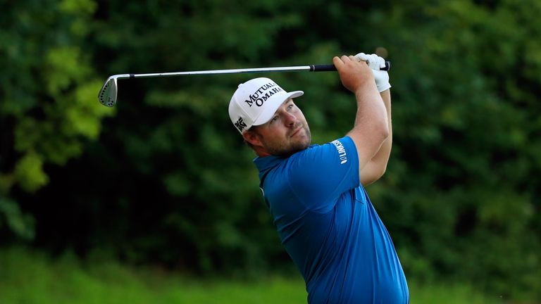 SILVIS, IL - AUGUST 13:  Ryan Moore plays his shot from the 16th tee during the third round of the John Deere Classic at TPC Deere Run on August 13, 2016 i