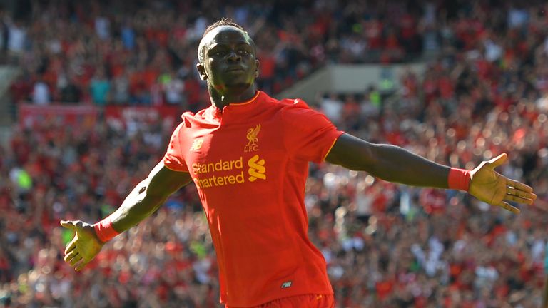 Liverpool's Senegalese midfielder Sadio Mane celebrates after scoring the opening goal of the pre-season International Champions Cup football match between