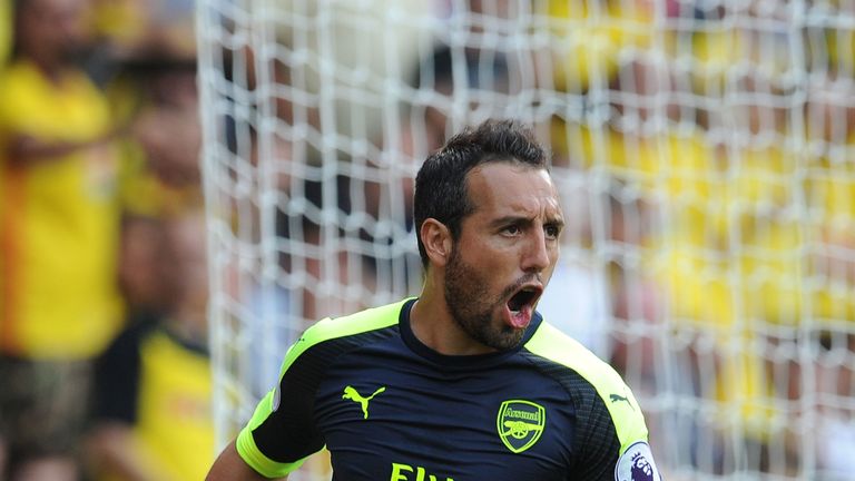 Santi Cazorla celebrates opening the scoring