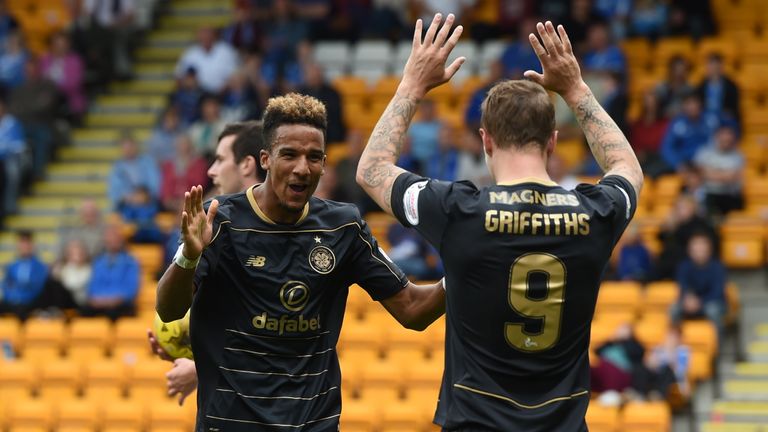 Celtic's Scott Sinclair (left) celebrates scoring to make it 2-0