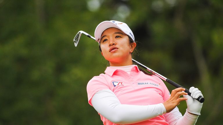 CALGARY, AB - AUGUST 25:  Kim Sei-young of South Korea takes her tee shot on the 11th hole during the first round of the Canadian Pacific Women's Open at P