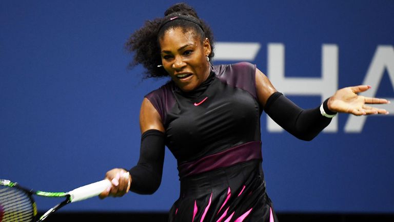 Serena Williams eased through her first round match at the US Open