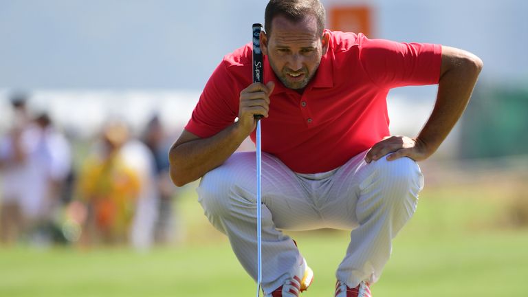 Spain's Sergio Garcia Fernandez competes in the men's individual stroke play final day at the Olympic Golf course during the Rio 2016 Olympic Games in Rio 